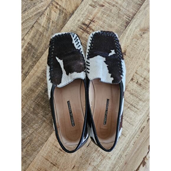 Pied A Terre Cow Calf Hair Loafers Women's Size 37.5 Slip On Made in Italy - Picture 2 of 11